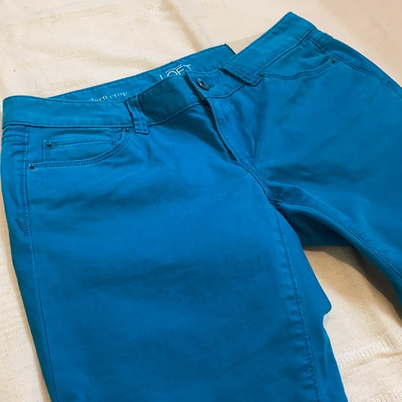 LOFT Teal Modern Crop Capris — Size 2 P NWOT - Picture 2 of 8
